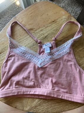 Pink Lace-Trim Bralette